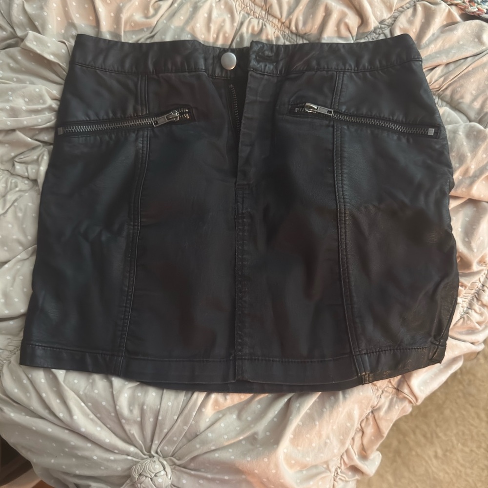 Black Leather Mini Skirt
